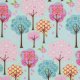 Dena Designs Pretty Little Things - Trees - Blue Fabric photo