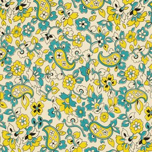 Denyse Schmidt Chicopee Fabric - Paisley - Lime