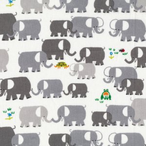 Cloud 9 Fabrics Happy Drawing Fabric - Elephants