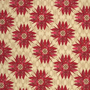 Tina Givens Star Flakes and Glitter Fabric - Poinsettia Snowflake - Scarlet