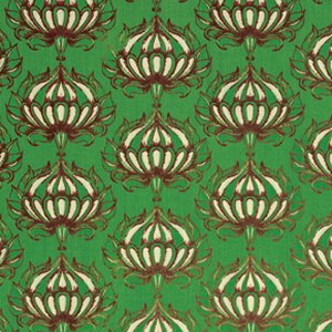 Tina Givens Star Flakes and Glitter Fabric - Floral Ornament - Evergreen