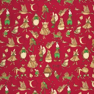 Tina Givens Star Flakes and Glitter Fabric - Christmas Pageant - Scarlet