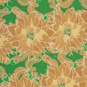 Tina Givens Star Flakes and Glitter Fabric - Poinsettia Run - Evergreen