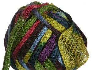 Knitting Fever Flounce Yarn - 36 Blue, Pink, Gold