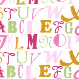 Annette Tatum Little House Flannel Fabric - Letters - Pink