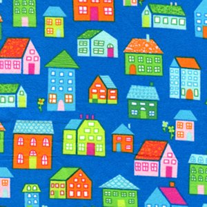 Erin McMorris Irving Street Flannel Fabric - Neighborhood - Blue