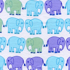 Valori Wells Bliss Flannel Fabric - Elephant March - Ocean