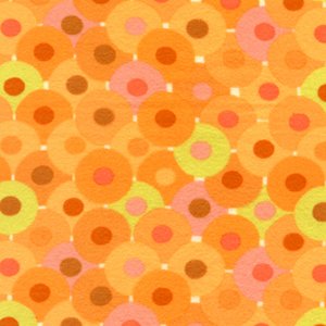 Valori Wells Bliss Flannel Fabric - Circles - Tangerine