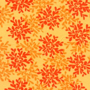Valori Wells Bliss Flannel Fabric - Leaves - Tangerine