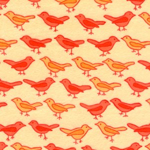 Valori Wells Bliss Flannel Fabric - Birds - Tangerine