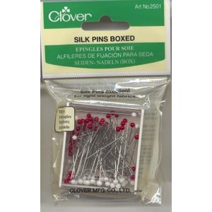 Clover Glass Head Pins - Silk