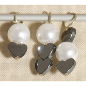 Knitter's Pride Zooni Stitch Markers - Pearl Heart