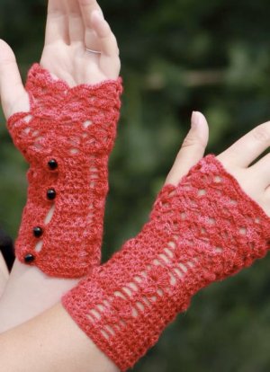 Dora Ohrenstein Patterns - Little Red Fingerless Gloves (Stitch Red) Pattern