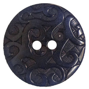 Blue Moon Button Art Corozo Ornate Buttons - Blue 28mm