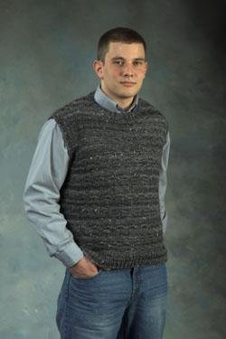 Plymouth Yarn Adult Vest Patterns - 2407 Europa Tweed Men's Vest Pattern