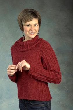 Plymouth Yarn Sweater & Pullover Patterns - 2442 Baby Alpaca Aire Cowl Neck Pullover Pattern