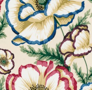 Philip Jacobs Banded Poppy Fabric - Natural
