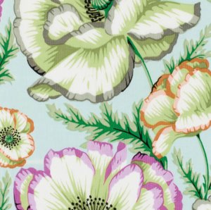 Philip Jacobs Banded Poppy Fabric - Mint