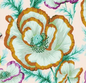 Philip Jacobs Banded Poppy Fabric - Peach