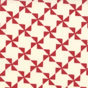 Sweetwater Mama Said Sew Fabric - Pinwheel - Cream/ Apple Red (5496 11)