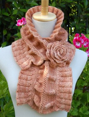 Pam Powers Knits Patterns - Ruffled and Rouched Scarf Pattern