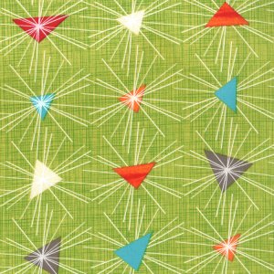 Jenn Ski Mod Century Fabric - Triangle Sun Rays - Chartreuse (30512 14)