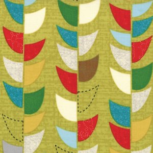 Jenn Ski Mod Century Fabric - Vine Stripe - Chartreuse (30515 14)
