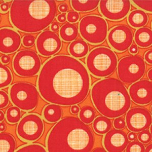 Jenn Ski Mod Century Fabric - Pod Dots - Tangerine Ruby (30516 17)