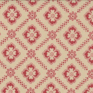 French General Chateau Rouge Fabric - Renaud - Pearl Faded Red (13625 19)