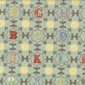 Julie Comstock Odds And Ends Fabric - From A to Z - Sky (37045 13)