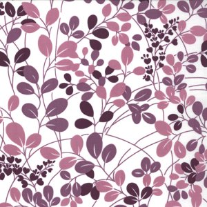 V and Co. Simply Color Fabric - Sprigs - White Eggplant (10801 15)