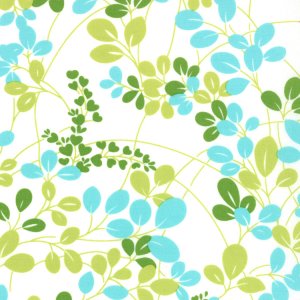 V and Co. Simply Color Fabric - Sprigs White Lime Aqua (10801 21)