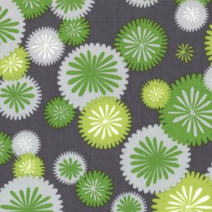 V and Co. Simply Color Fabric - Mod Blossoms - Graphite Grey (10803 13)