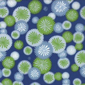 V and Co. Simply Color Fabric - Mod Blossom - Navy Blue (10803 20)