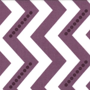 V and Co. Simply Color Fabric - Dotted Zig Zag - White Eggplant (10804 15)