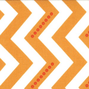V and Co. Simply Color Fabric - Dotted Zig Zag - White Sweet Tangerine (10804 16)