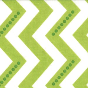 V and Co. Simply Color Fabric - Dotted Zig Zag - White Lime Green (10804 18)