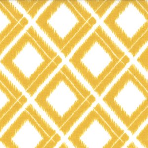 V and Co. Simply Color Fabric - Ikat Diamonds - White Mustard (10806 11)