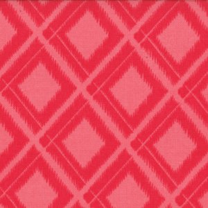 V and Co. Simply Color Fabric - Ikat Diamonds - Spicy Hot Pink (10806 14)