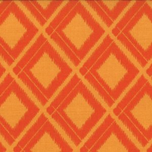 V and Co. Simply Color Fabric - Ikat Diamonds - Sweet Tangerine (10806 16)