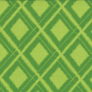 V and Co. Simply Color Fabric - Ikat Diamonds - Lime Green (10806 18)
