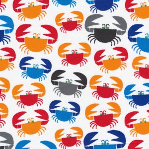 Cloud 9 Fabrics Happy Drawing, Too! Fabric - Crabs