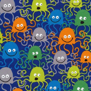 Cloud 9 Fabrics Happy Drawing, Too! Fabric - Octopus
