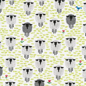 Cloud 9 Fabrics Happy Drawing, Too! Fabric - Sheep