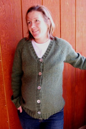Knitting Pure and Simple Women's Cardigan Patterns - 0274 - Top Down V Neck Maternity Cardigan Pattern