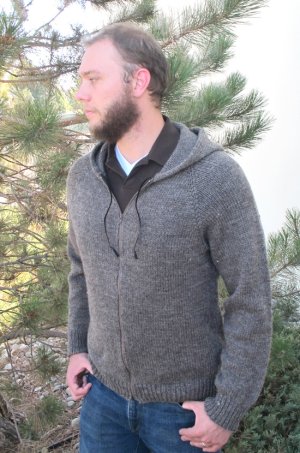 Knitting Pure and Simple Men's Sweater Patterns - 1212 - Zipper Hoodie For Men Pattern