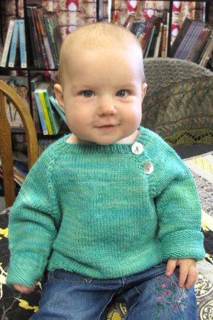 Knitting Pure and Simple Baby & Children Patterns - 1210 - Button Front Baby Pullover Pattern