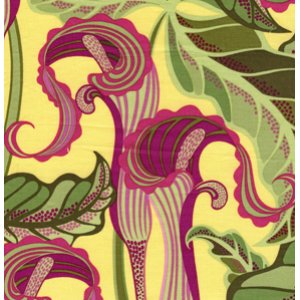 Jane Sassaman Sunshine and Shadow Fabric - Jack in the Pulpit - Mulberry