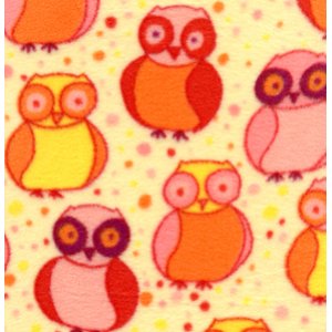 Valori Wells Della Micro Fleece Fabric - Little Owls - Blossom