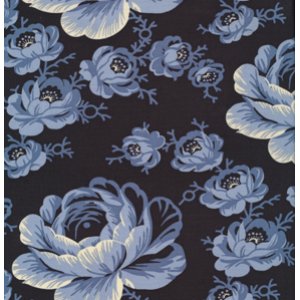 Denyse Schmidt Greenfield Hill Fabric - Preservation Peony - Blueberry